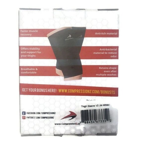 Compression Z Thigh Sleeves 1 Pair Hamstring Quad Groan Support Unisex 18-19.5" - Picture 5 of 8